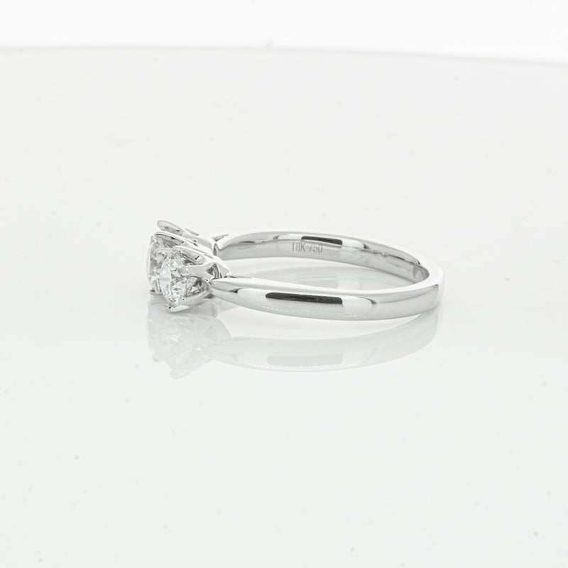 18ct White Gold .94ct Diamond Trilogy Ring-Ring-Walker & Hall