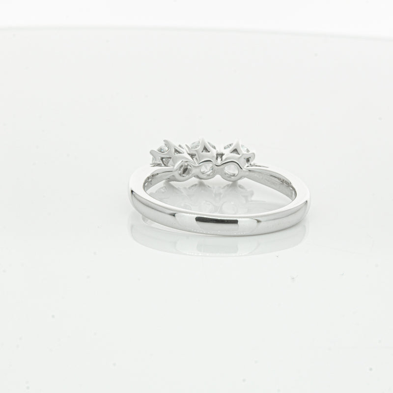 18ct White Gold .94ct Diamond Trilogy Ring-Ring-Walker & Hall
