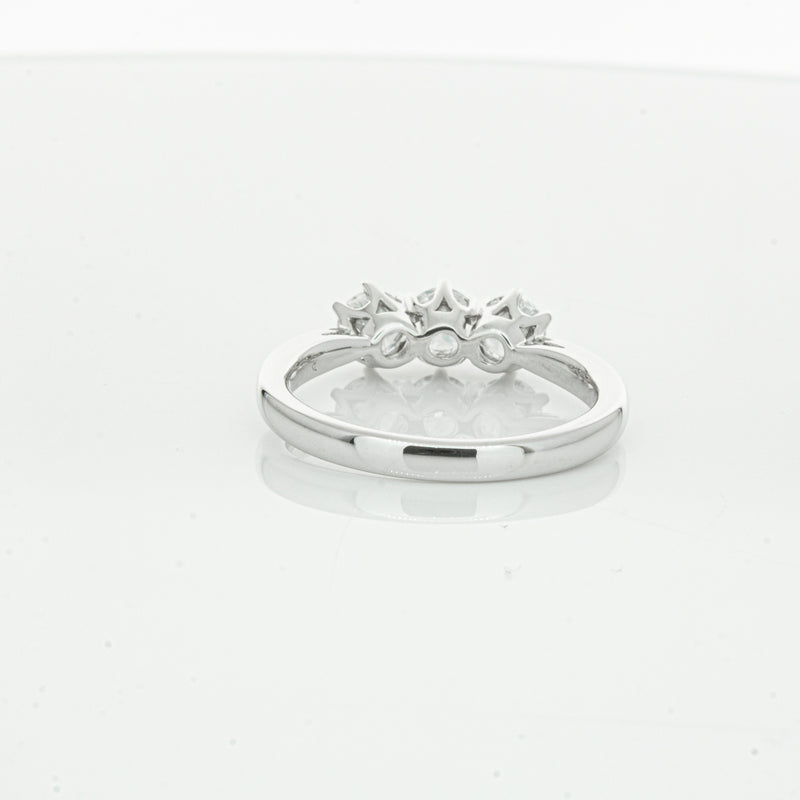 18ct White Gold .94ct Diamond Trilogy Ring-Ring-Walker & Hall