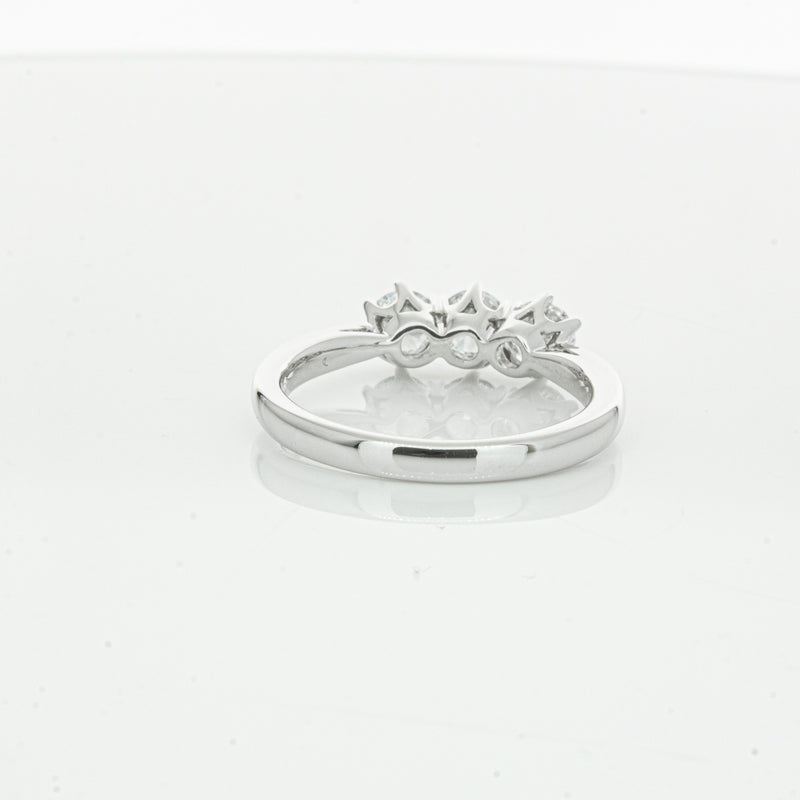 18ct White Gold .94ct Diamond Trilogy Ring-Ring-Walker & Hall