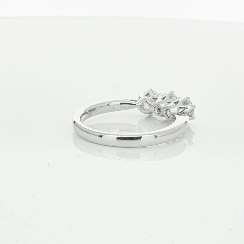 18ct White Gold .94ct Diamond Trilogy Ring-Ring-Walker & Hall