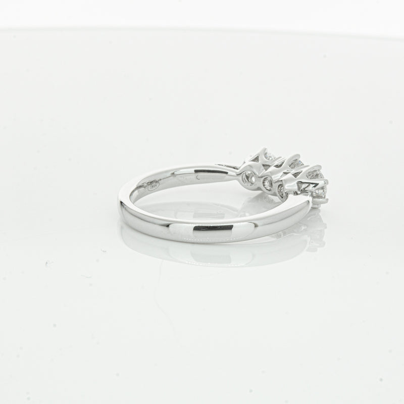 18ct White Gold .94ct Diamond Trilogy Ring-Ring-Walker & Hall