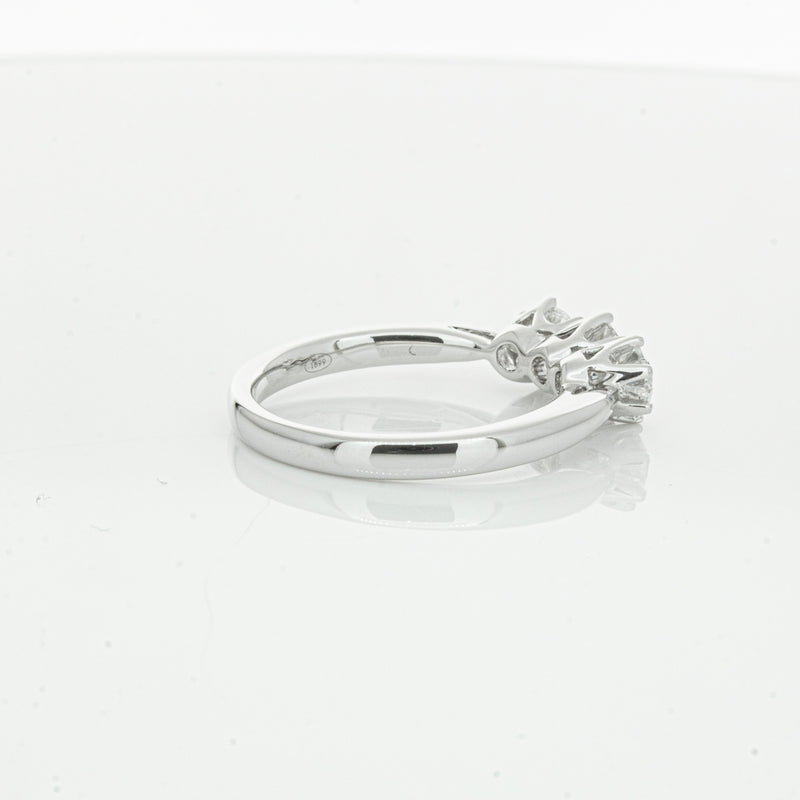 18ct White Gold .94ct Diamond Trilogy Ring-Ring-Walker & Hall