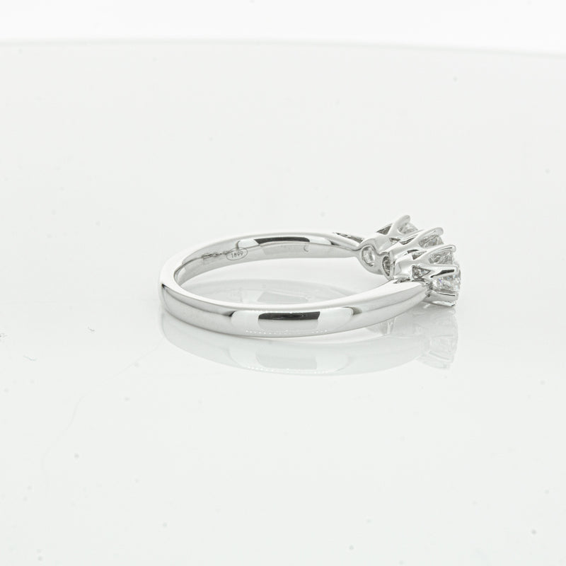 18ct White Gold .94ct Diamond Trilogy Ring-Ring-Walker & Hall