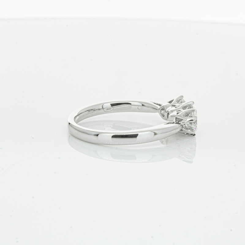 18ct White Gold .94ct Diamond Trilogy Ring-Ring-Walker & Hall