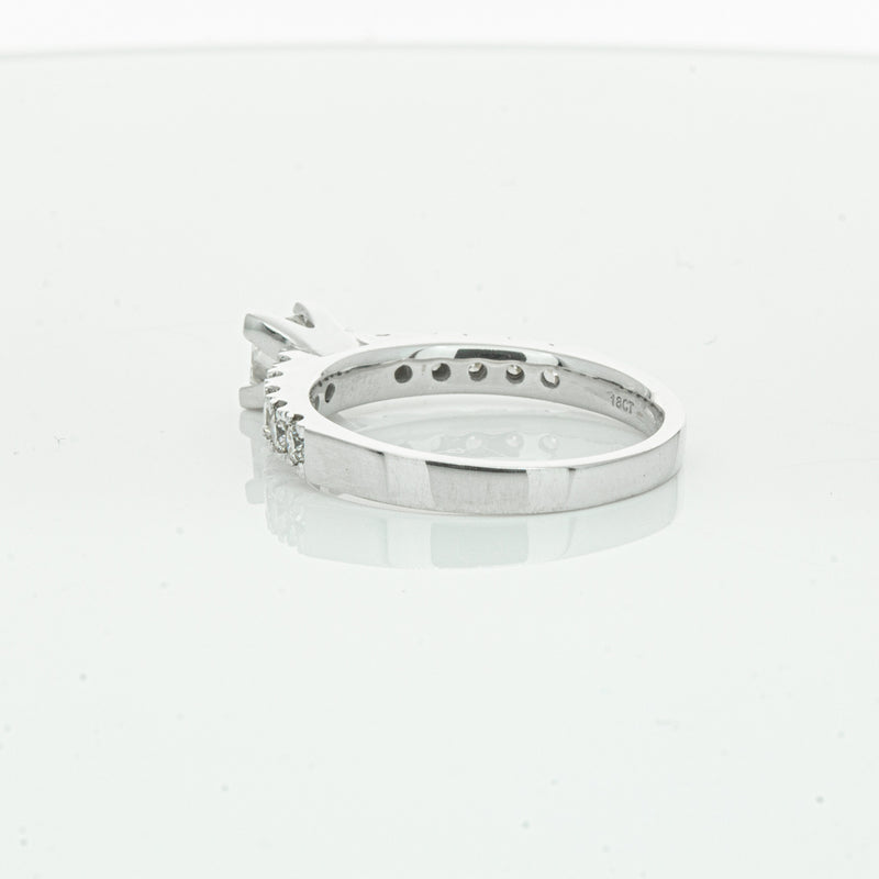 Deja Vu 18ct White Gold .40ct Princess Cut Diamond Ring-Ring-Walker & Hall