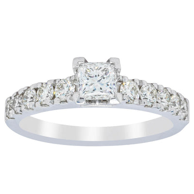 Deja Vu 18ct White Gold .40ct Princess Cut Diamond Ring-Ring-Walker & Hall