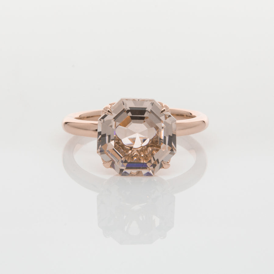 18ct Rose Gold Morganite Octavia Ring-Ring-Walker & Hall