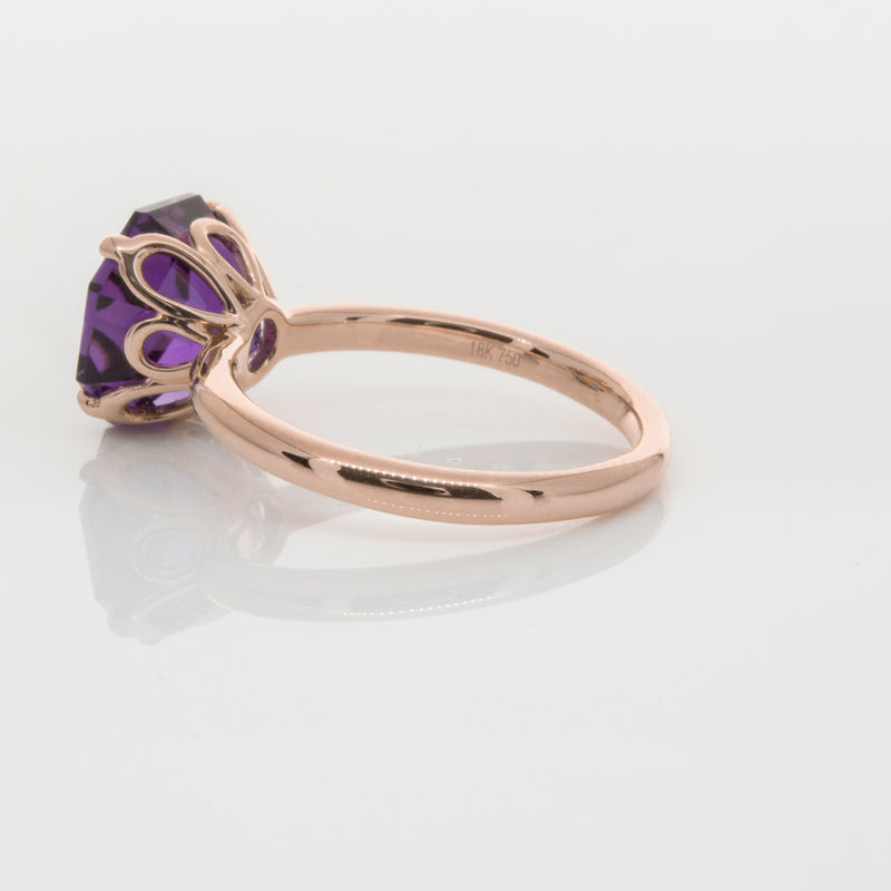 18ct Rose Gold Amethyst Octavia Ring-Ring-Walker & Hall