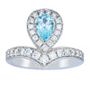 18ct White Gold .56ct Aquamarine & Diamond Tiara Ring-Ring-Walker & Hall