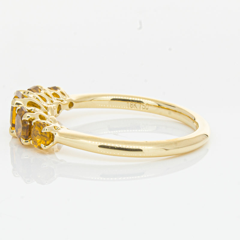 18ct Yellow Gold Five Stone Citrine Octavia Ring-Ring-Walker & Hall