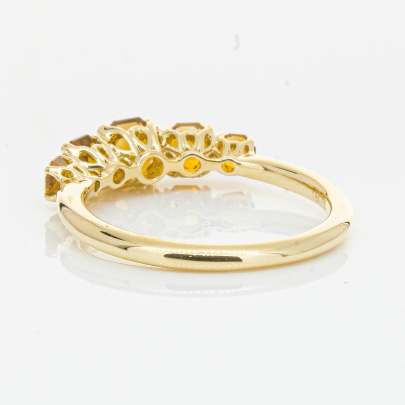 18ct Yellow Gold Five Stone Citrine Octavia Ring-Ring-Walker & Hall