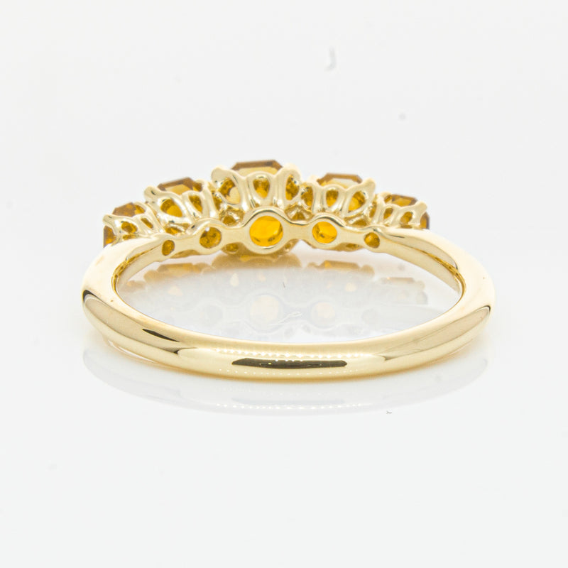 18ct Yellow Gold Five Stone Citrine Octavia Ring-Ring-Walker & Hall