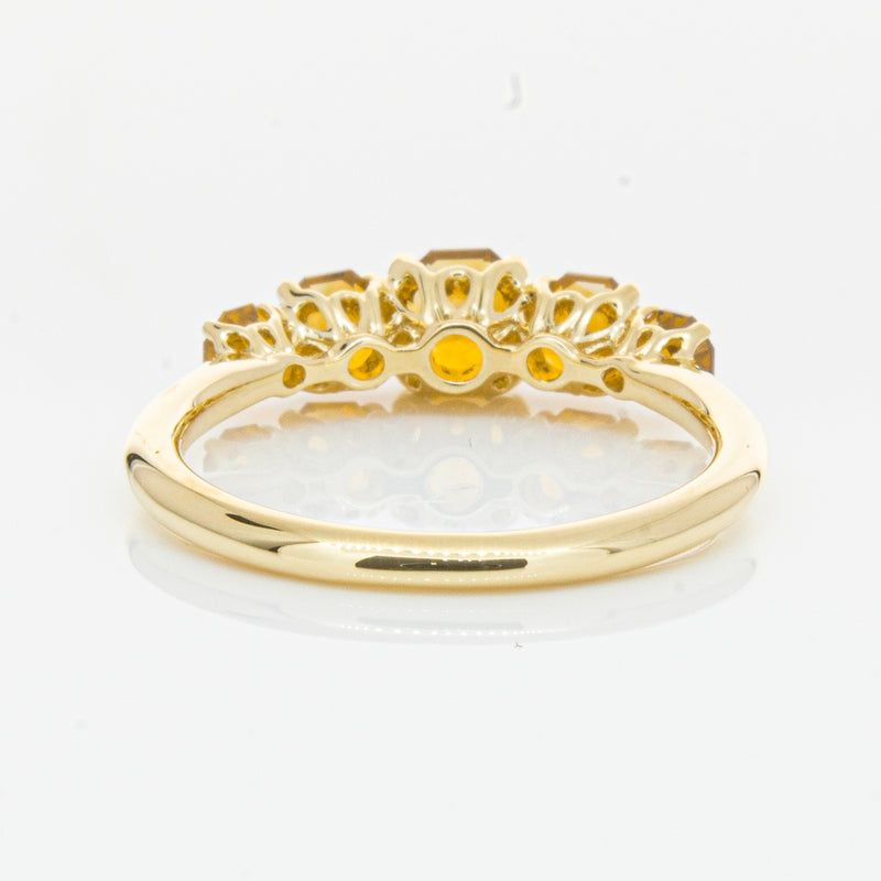 18ct Yellow Gold Five Stone Citrine Octavia Ring-Ring-Walker & Hall