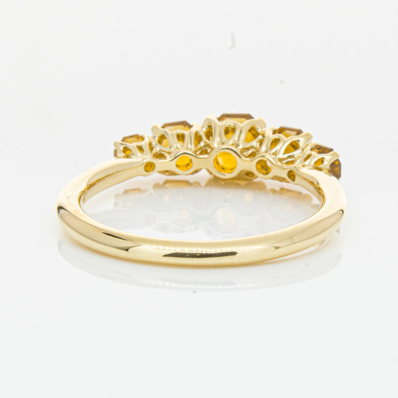 18ct Yellow Gold Five Stone Citrine Octavia Ring-Ring-Walker & Hall