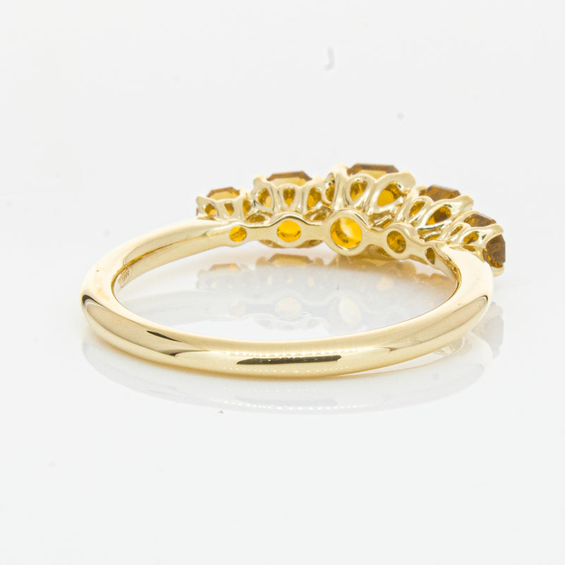 18ct Yellow Gold Five Stone Citrine Octavia Ring-Ring-Walker & Hall