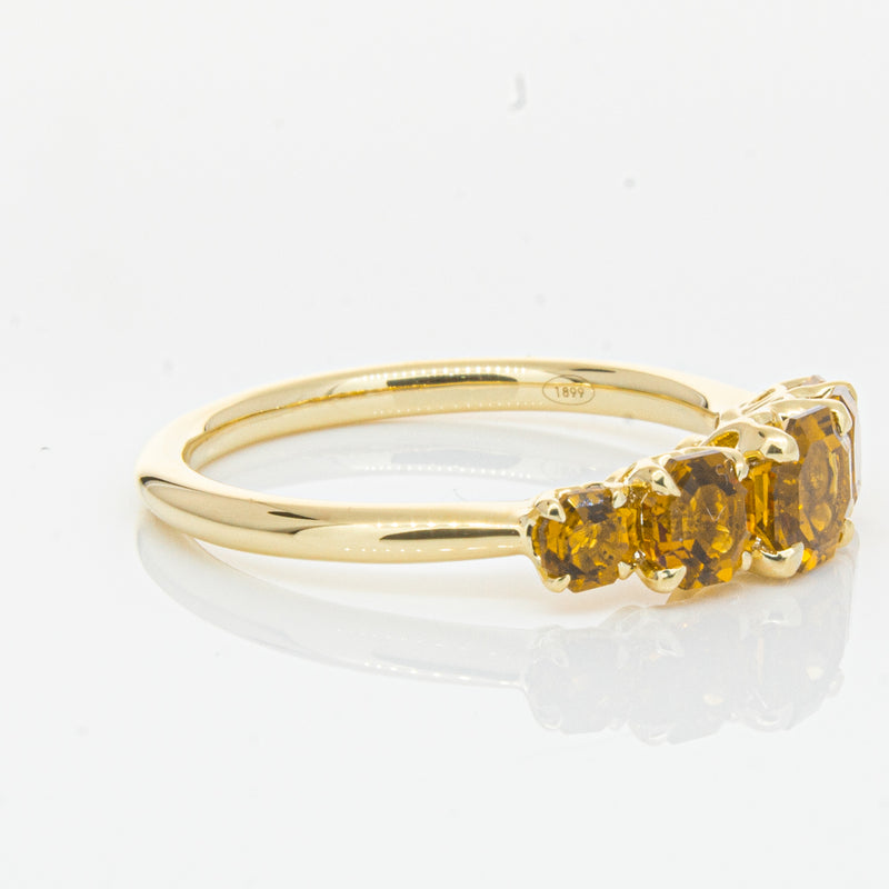 18ct Yellow Gold Five Stone Citrine Octavia Ring-Ring-Walker & Hall