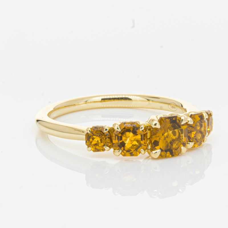 18ct Yellow Gold Five Stone Citrine Octavia Ring-Ring-Walker & Hall