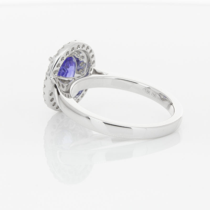 18ct White Gold 1.58ct Sapphire & Diamond Ring-Ring-Walker & Hall