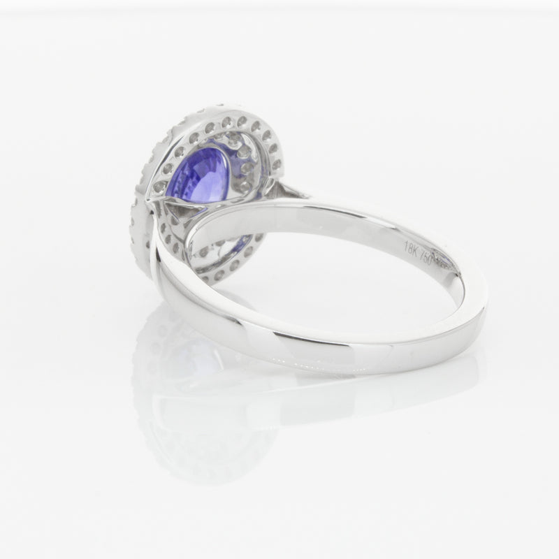 18ct White Gold 1.58ct Sapphire & Diamond Ring-Ring-Walker & Hall