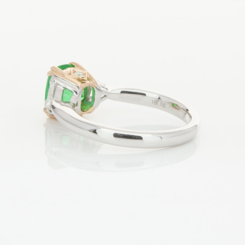 18ct White & Yellow Gold 1.78ct Emerald & Diamond Ring-Ring-Walker & Hall