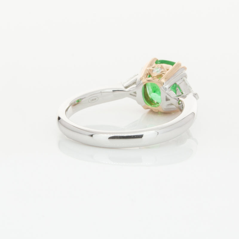 18ct White & Yellow Gold 1.78ct Emerald & Diamond Ring-Ring-Walker & Hall