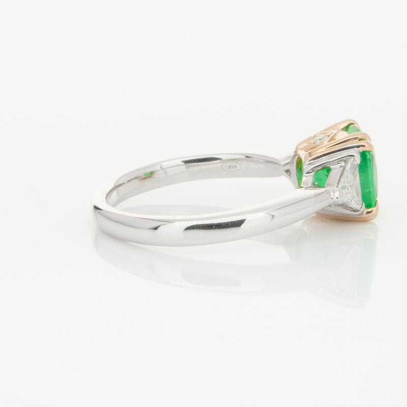 18ct White & Yellow Gold 1.78ct Emerald & Diamond Ring-Ring-Walker & Hall
