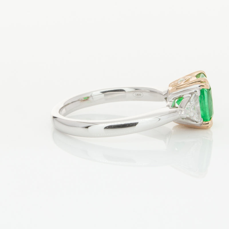 18ct White & Yellow Gold 1.78ct Emerald & Diamond Ring-Ring-Walker & Hall