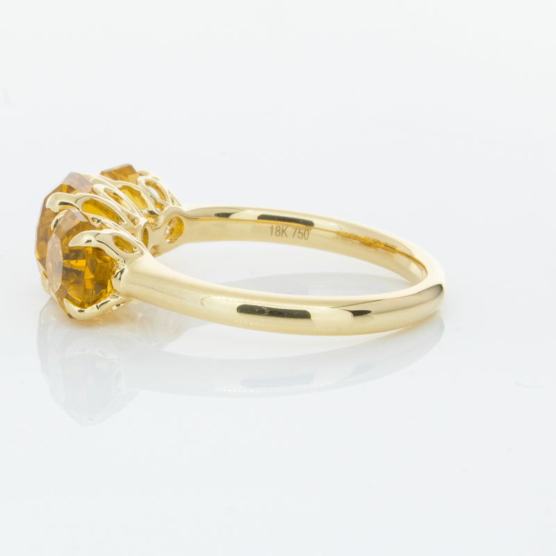 18ct Yellow Gold Three Stone Citrine Octavia Ring-Ring-Walker & Hall