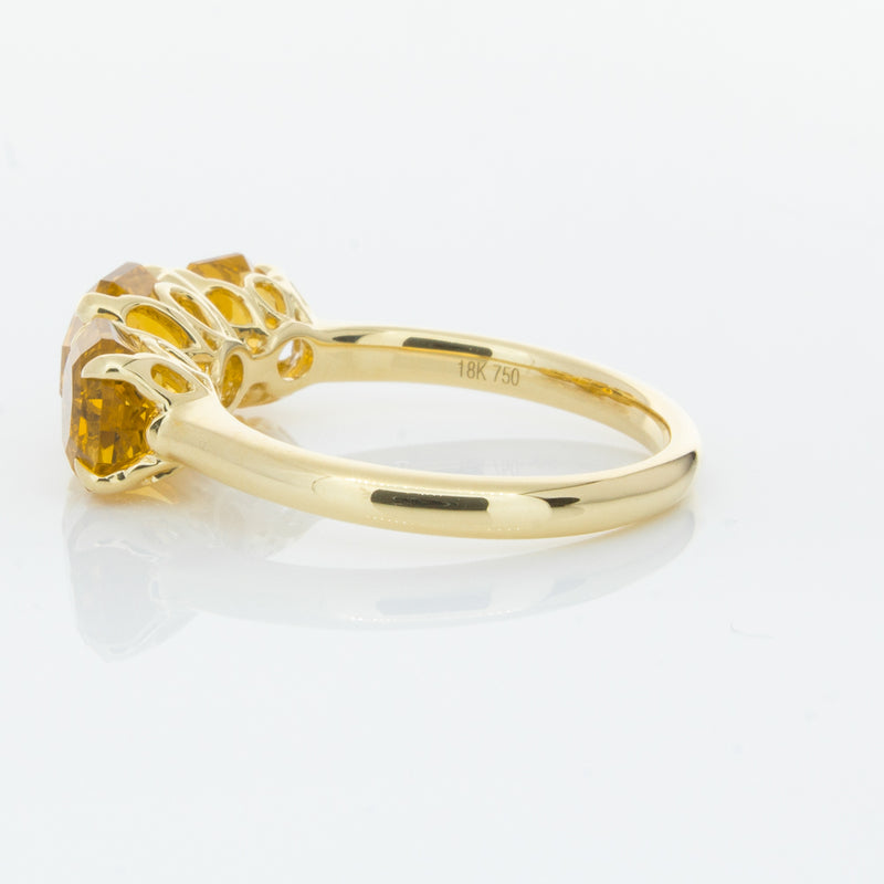 18ct Yellow Gold Three Stone Citrine Octavia Ring-Ring-Walker & Hall