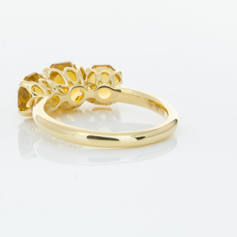 18ct Yellow Gold Three Stone Citrine Octavia Ring-Ring-Walker & Hall