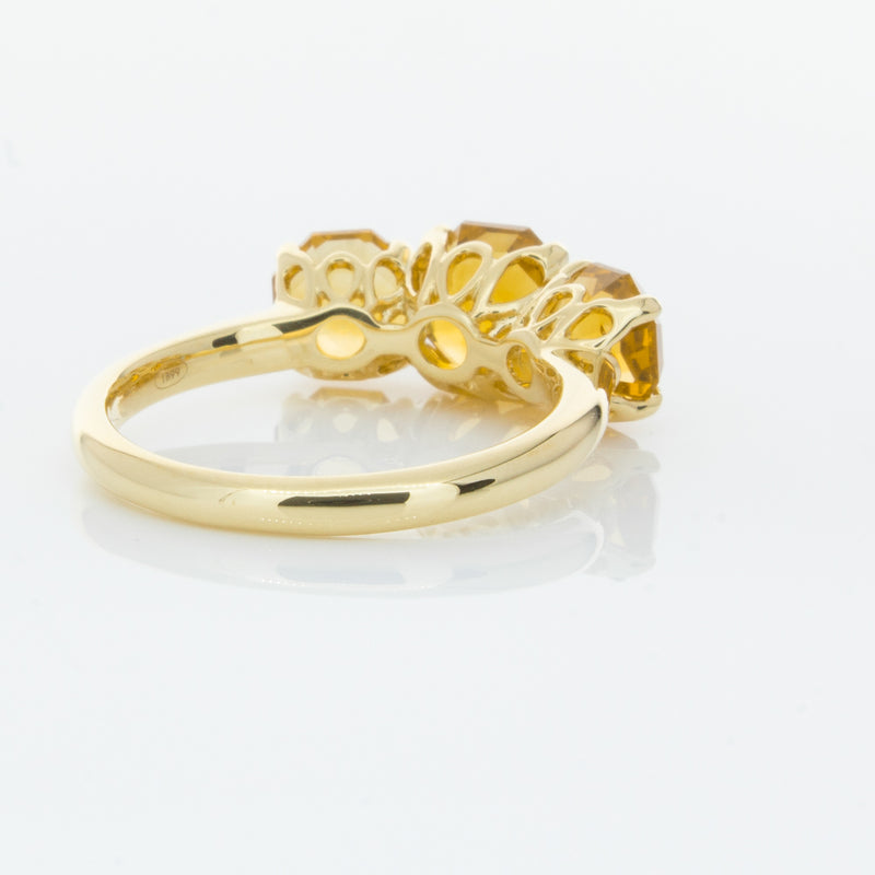 18ct Yellow Gold Three Stone Citrine Octavia Ring-Ring-Walker & Hall