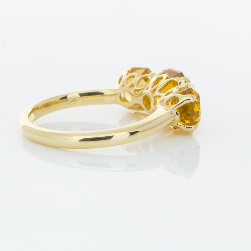 18ct Yellow Gold Three Stone Citrine Octavia Ring-Ring-Walker & Hall