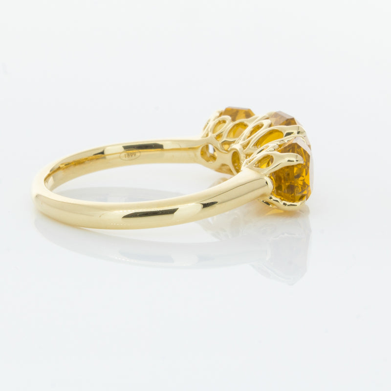 18ct Yellow Gold Three Stone Citrine Octavia Ring-Ring-Walker & Hall