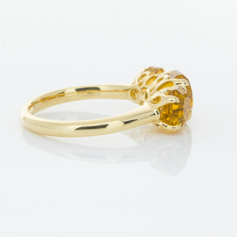 18ct Yellow Gold Three Stone Citrine Octavia Ring-Ring-Walker & Hall