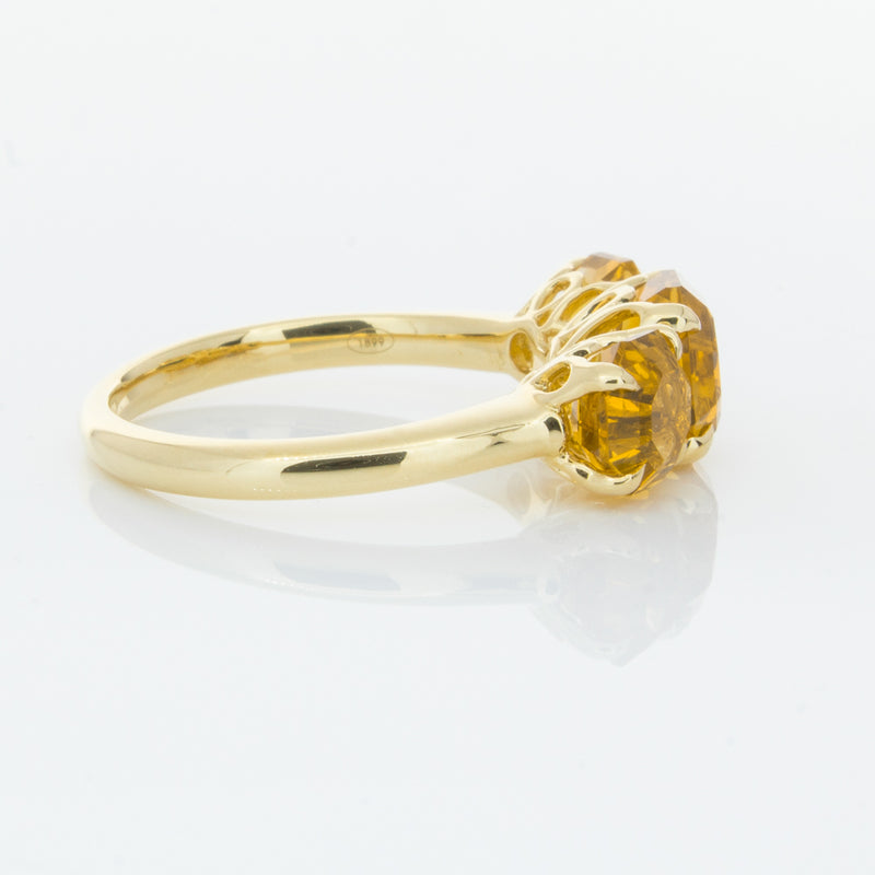18ct Yellow Gold Three Stone Citrine Octavia Ring-Ring-Walker & Hall