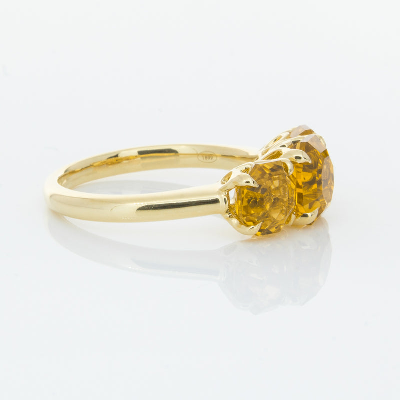 18ct Yellow Gold Three Stone Citrine Octavia Ring-Ring-Walker & Hall