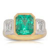 18ct Yellow Gold Emerald & Diamond Ring-Ring-Walker & Hall