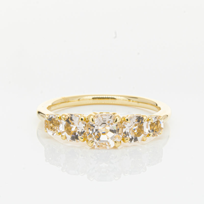 18ct Yellow Gold Five Stone Morganite Octavia Ring-Ring-Walker & Hall