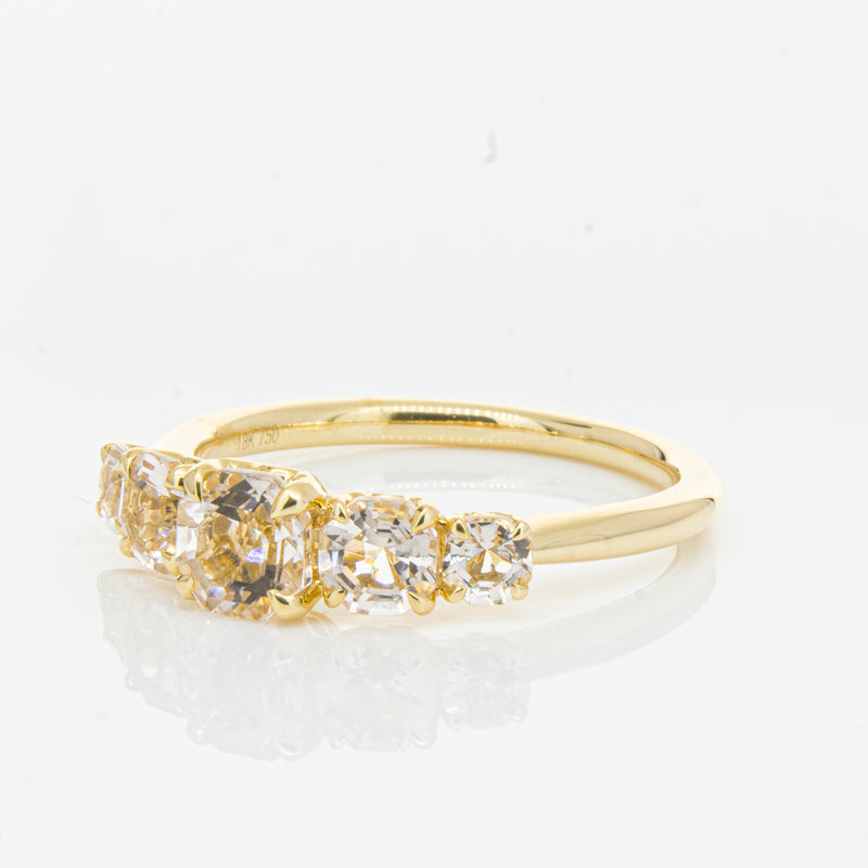 18ct Yellow Gold Five Stone Morganite Octavia Ring-Ring-Walker & Hall