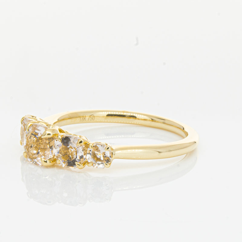18ct Yellow Gold Five Stone Morganite Octavia Ring-Ring-Walker & Hall