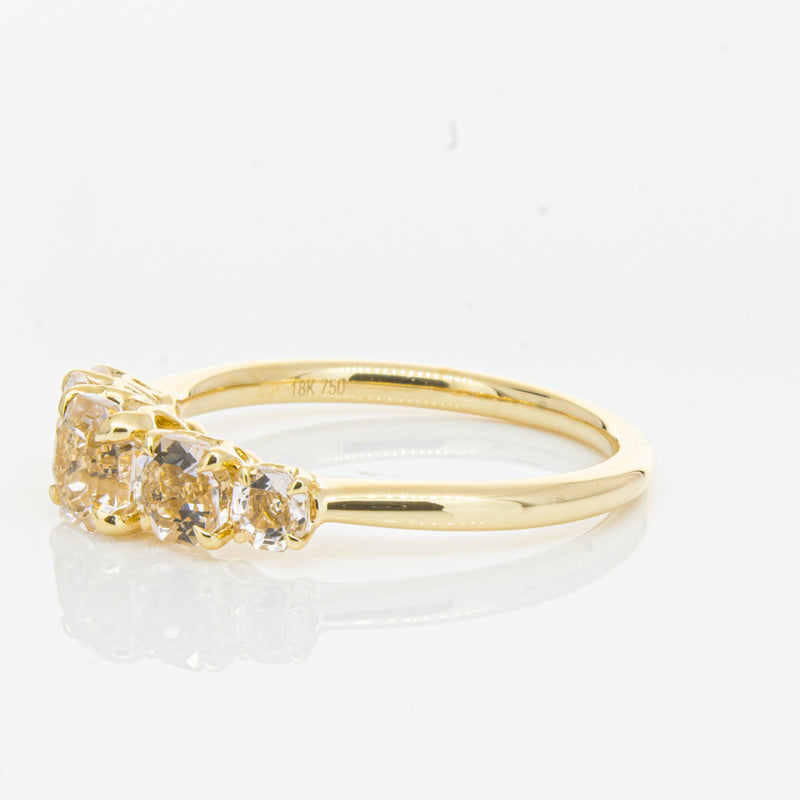 18ct Yellow Gold Five Stone Morganite Octavia Ring-Ring-Walker & Hall