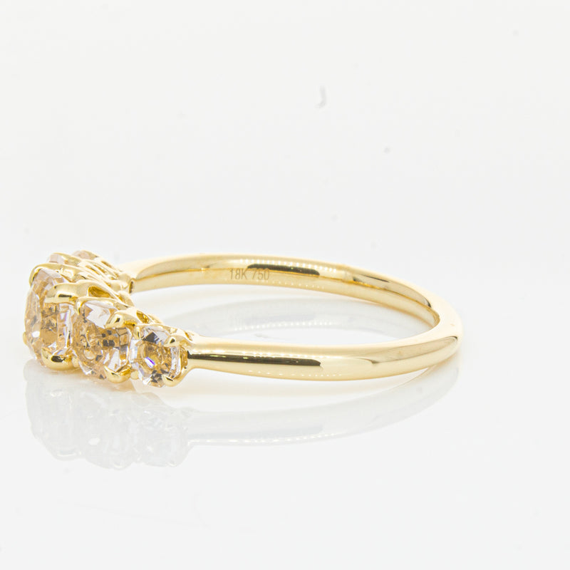 18ct Yellow Gold Five Stone Morganite Octavia Ring-Ring-Walker & Hall