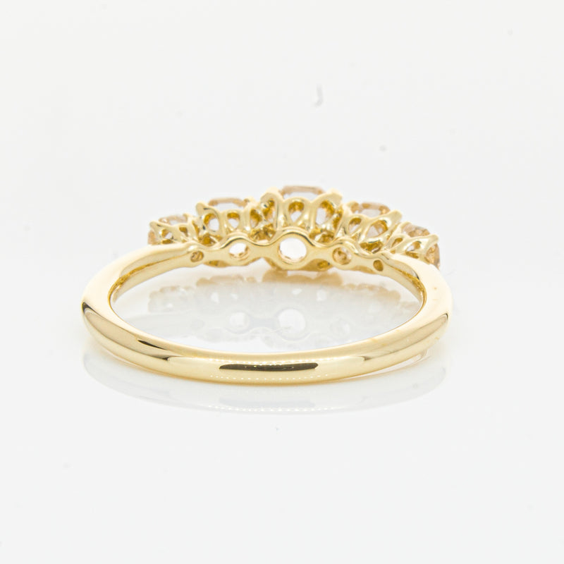 18ct Yellow Gold Five Stone Morganite Octavia Ring-Ring-Walker & Hall