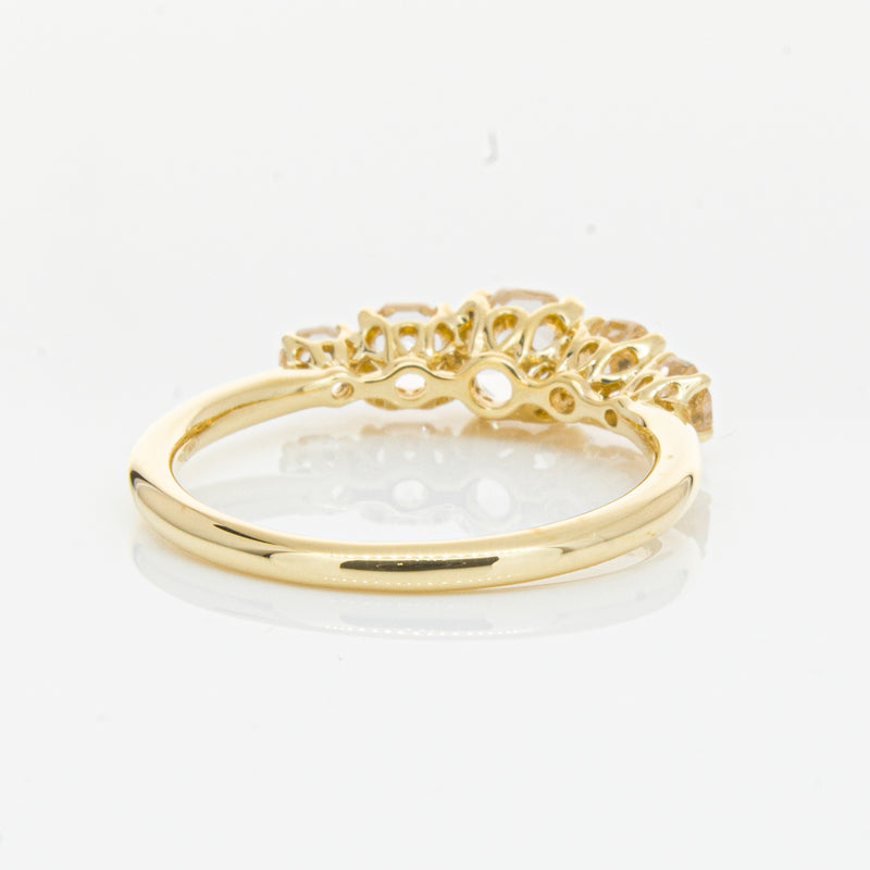 18ct Yellow Gold Five Stone Morganite Octavia Ring-Ring-Walker & Hall