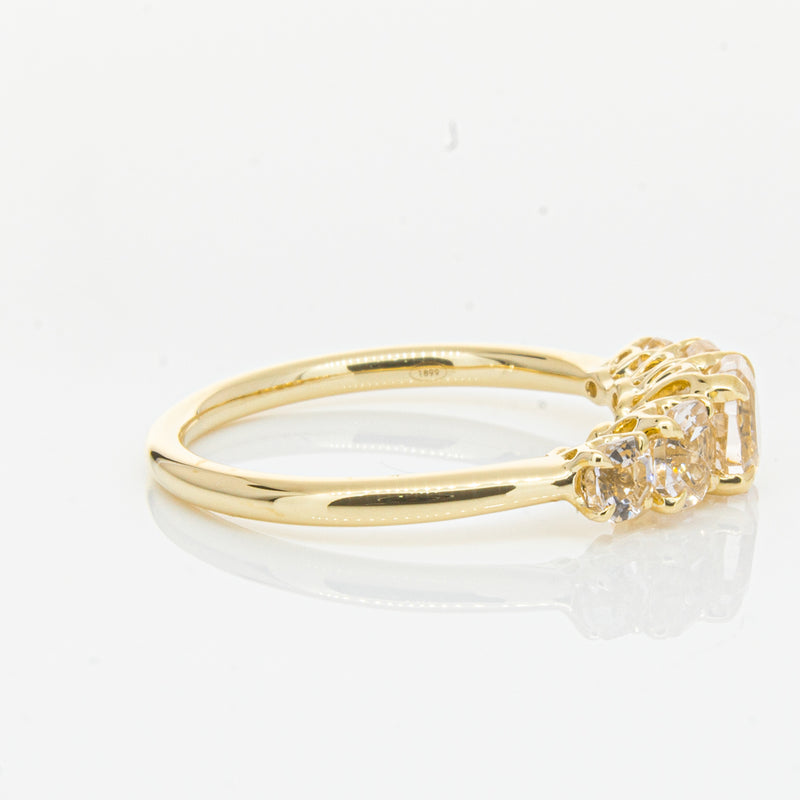 18ct Yellow Gold Five Stone Morganite Octavia Ring-Ring-Walker & Hall