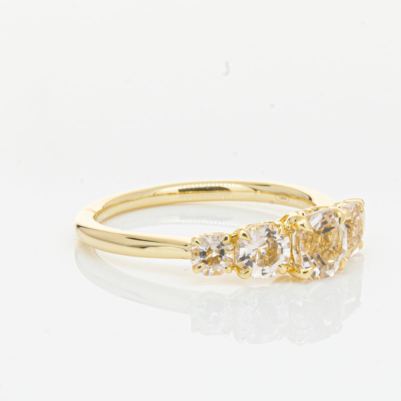 18ct Yellow Gold Five Stone Morganite Octavia Ring-Ring-Walker & Hall