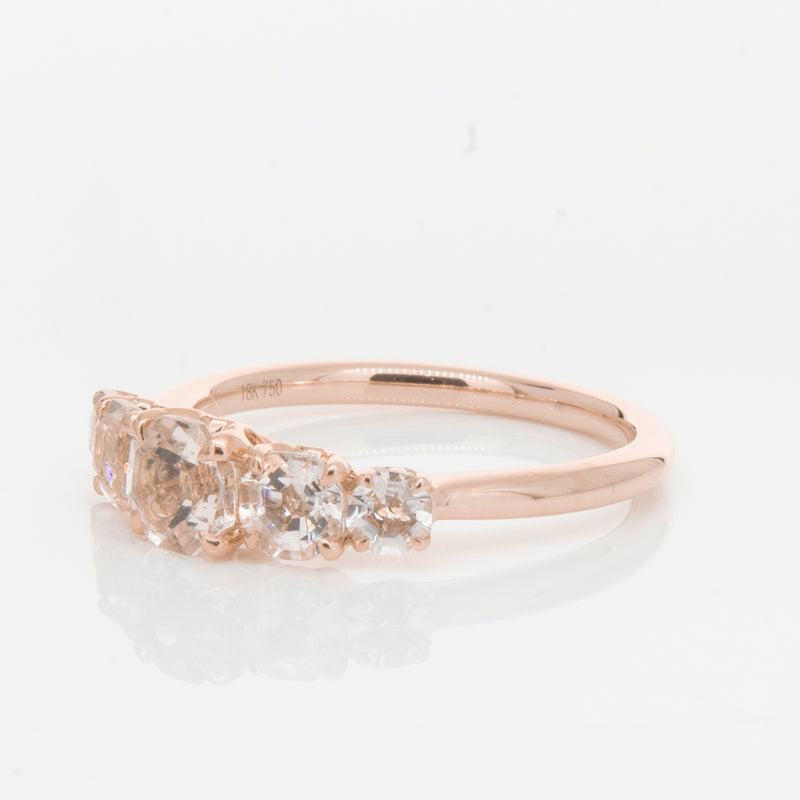 18ct Rose Gold Five Stone Morganite Octavia Ring-Ring-Walker & Hall