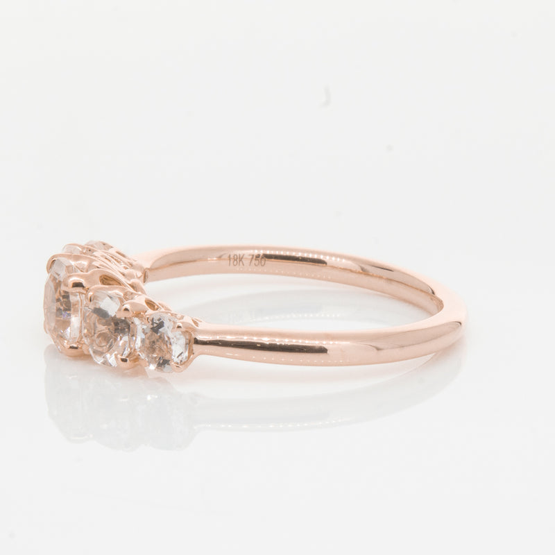 18ct Rose Gold Five Stone Morganite Octavia Ring-Ring-Walker & Hall