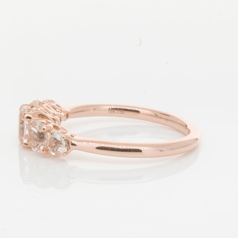 18ct Rose Gold Five Stone Morganite Octavia Ring-Ring-Walker & Hall